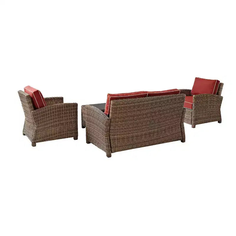 Set da conversazione da esterno in vimini, 4 pezzi, Bradenton - Crosley
