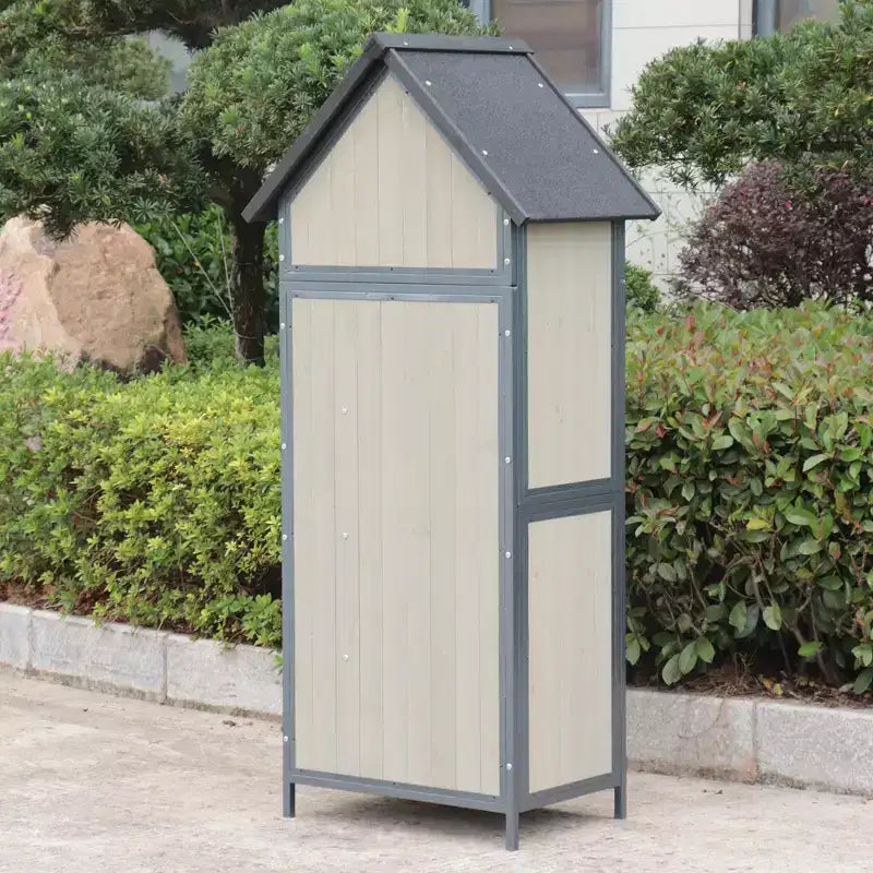 Outdoor Storage Shed with Floor, 68 Tall Garden Tool Shed with Adjustable Shelves