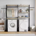 Plank boven de wasmachine, droogkastopbergplank met 5 niveaus en verstelbare hoogte, badkamerplank, ruimtebesparende opbergruimte voor badkamer en wasruimte