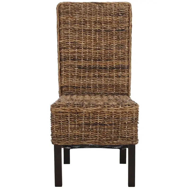 Set di 2 sedie da pranzo in vimini naturale, 19 L x 22 P x 41 H, stile boho costiero
