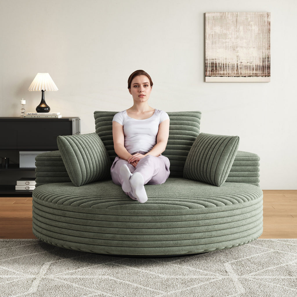 Einzelner Drehstuhl aus Cord-Chenille-Schaumstoff