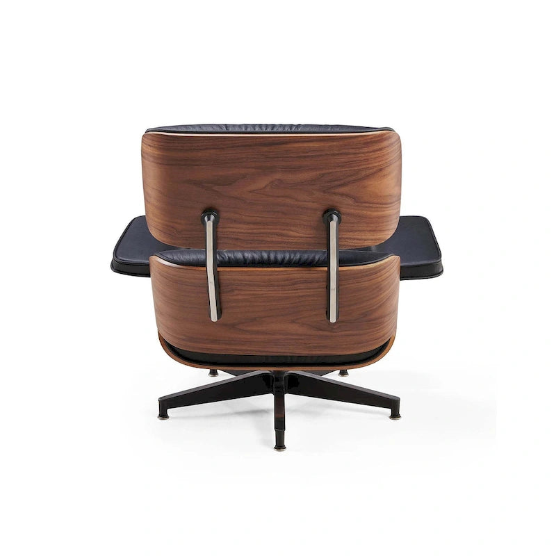 Fauteuil inclinable de salon moderne en cuir, style milieu du siècle