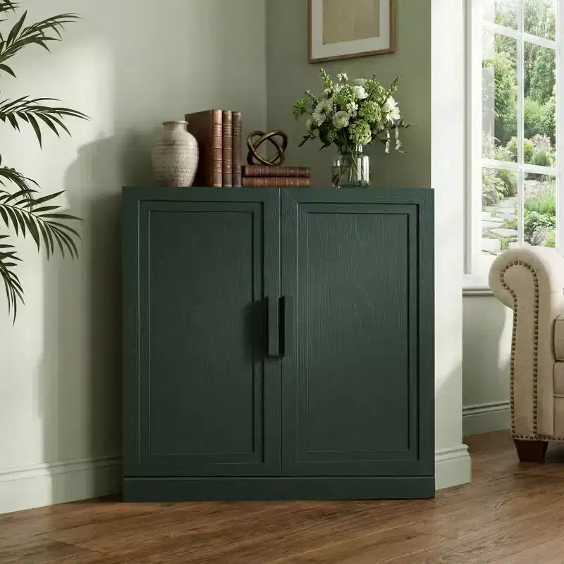 Dovelina Corner Cabinet with Adjustable Shelves Sideboard Buffet Wine Cabinet Kitchen and Dining Cabinet with Wood Doors - 31H x 31W, 36H x 31W