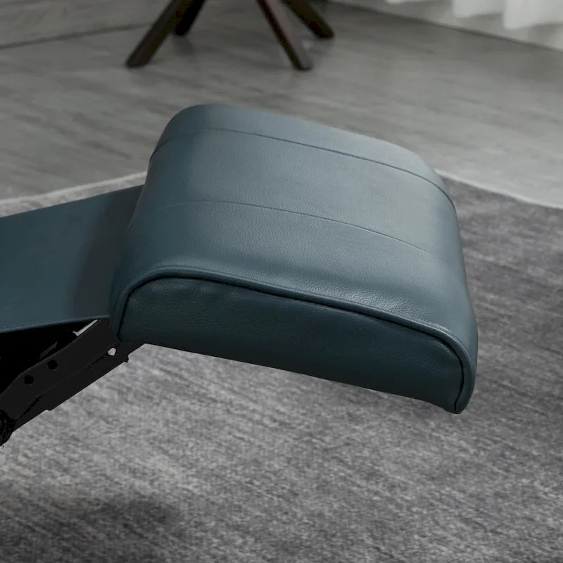 HomCom verstelbare handmatige relaxstoel van imitatieleer met draaivoet en comfortabele, ontspannende voetensteun