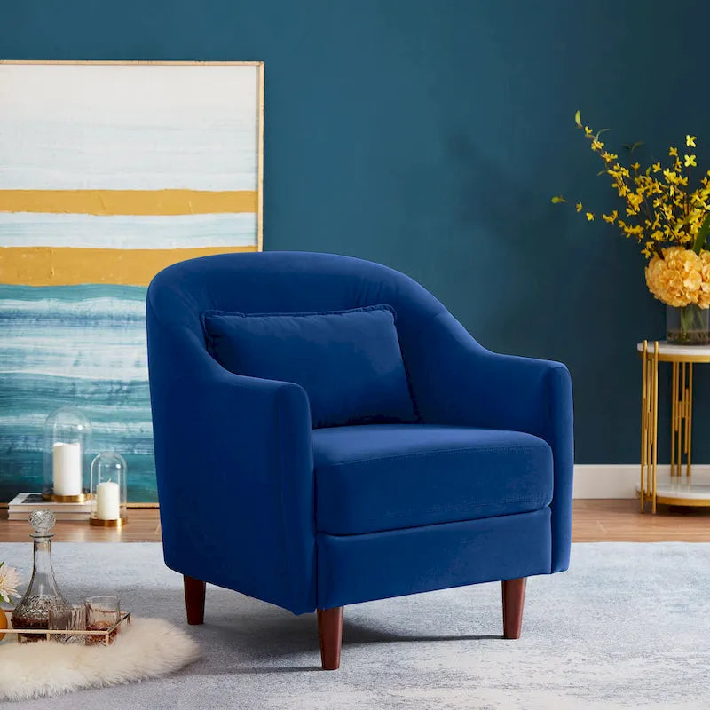 28,34 Zoll, 2er-Set Akzent-Sessel, Samt-Sessel im Fassondesign mit Beinen aus Massivholz