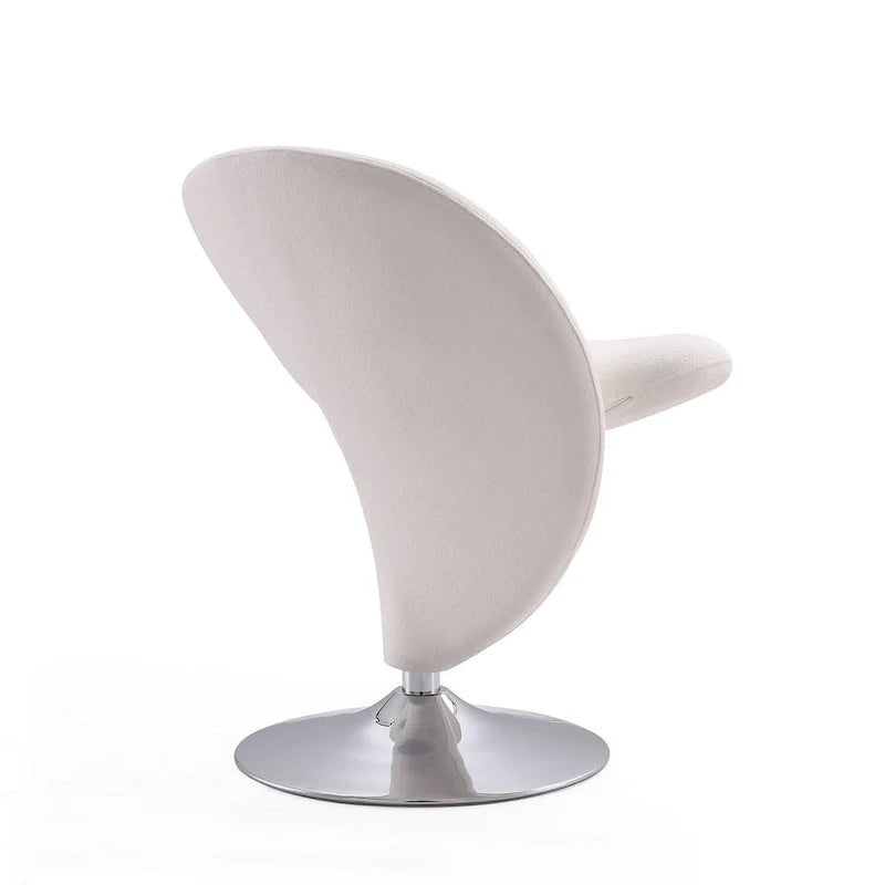 Poltrona girevole d'accento Manhattan Comfort Curl in misto lana e cromo (set da 2)