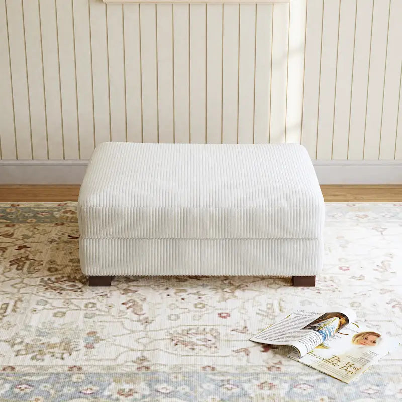 Pouf d’appoint moderne surdimensionné en tissu côtelé