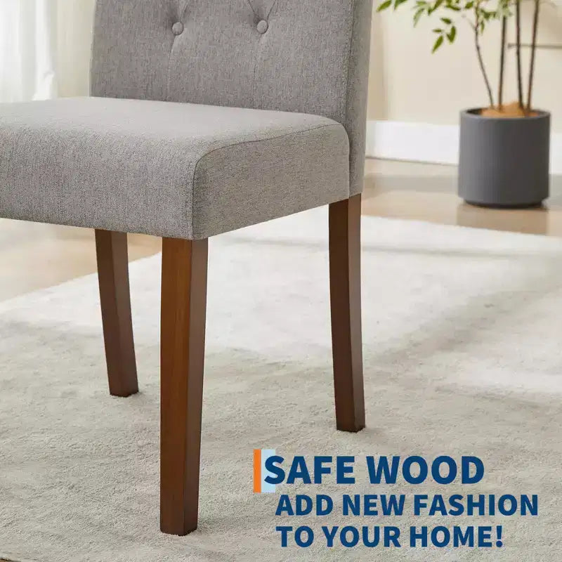 Juego de 6/4 sillas de comedor Parsons con capitonado de botones, sillas de cocina de tela tapizada con patas de madera y asientos acolchados, muebles para salón y cocina