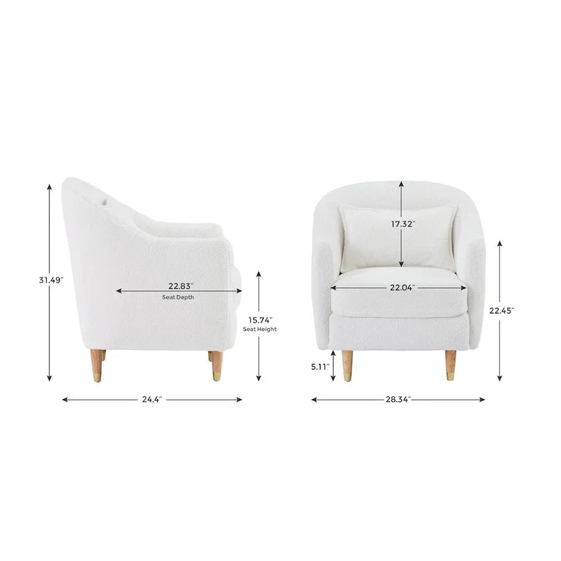 28,34 Zoll, 2er-Set Akzent-Sessel, Samt-Sessel im Fassondesign mit Beinen aus Massivholz