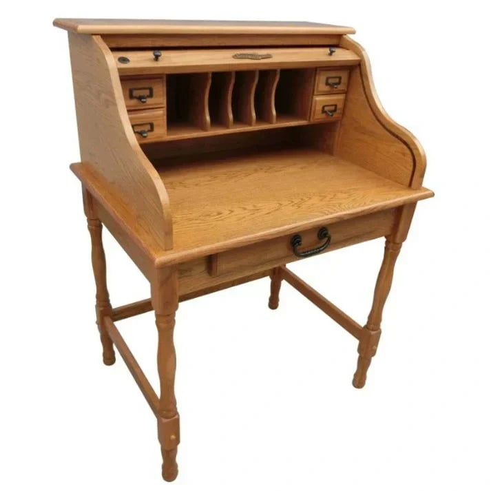 32 Mini Roll Top Desk w/ USB Power Outlet - N/A