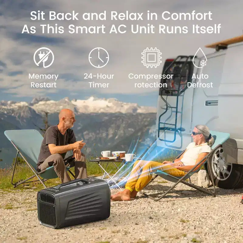 Waykar tragbare Klimaanlage mit 5000 BTU, 3-in-1, mit Entfeuchter und Fernbedienung für Zelt, Camping und Wohnmobil