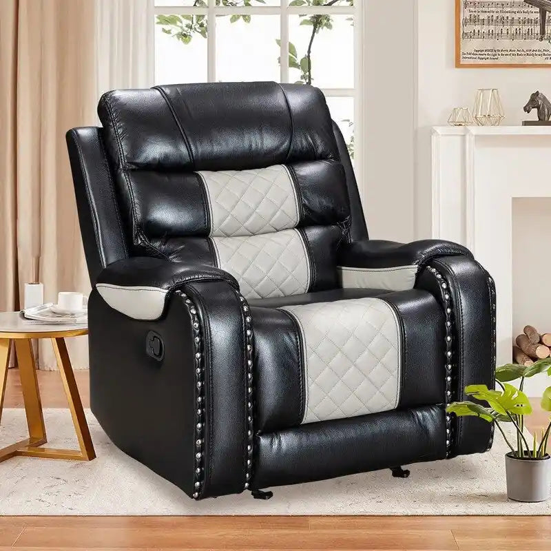 Sillón reclinable grande de cuero sintético con diseño estadounidense para la sala de estar