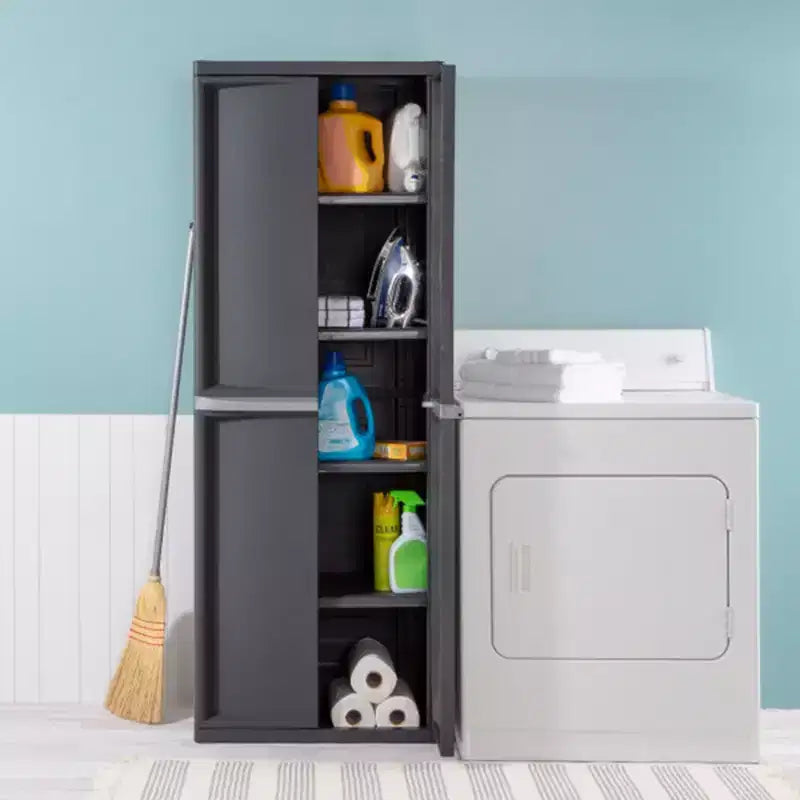 Armario organizador de almacenamiento para garaje Sterilite, paquete de 2, con 4 estantes ajustables, gris