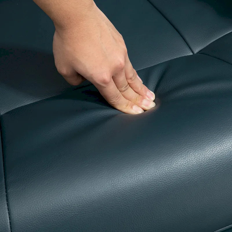 HomCom verstelbare handmatige relaxstoel van imitatieleer met draaivoet en comfortabele, ontspannende voetensteun