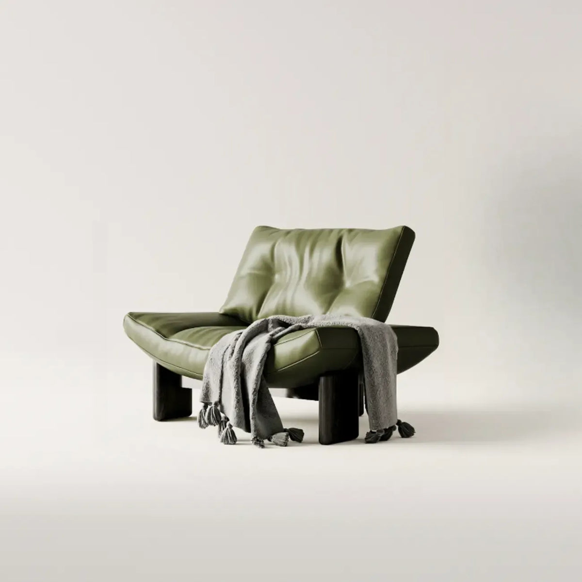 Contemporary Black Tufted Armless Chenille Accent Chair