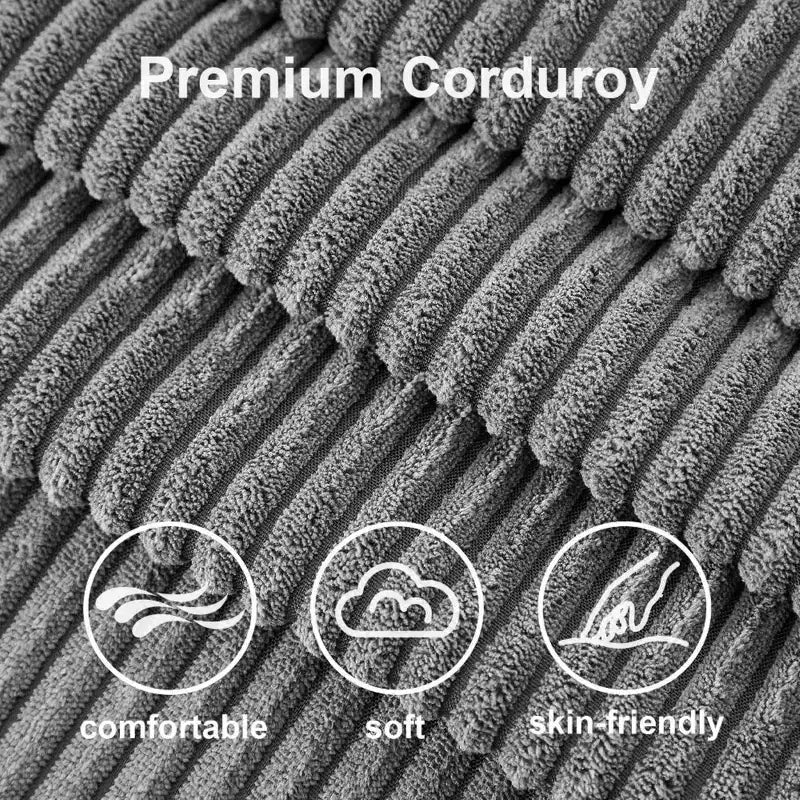 Dyonery 2-in-1-Schlafsofa zum Ausziehen mit Stauraum und Récamiere, Cord-Ecksofa mit USB-Anschlüssen für das Wohnzimmer