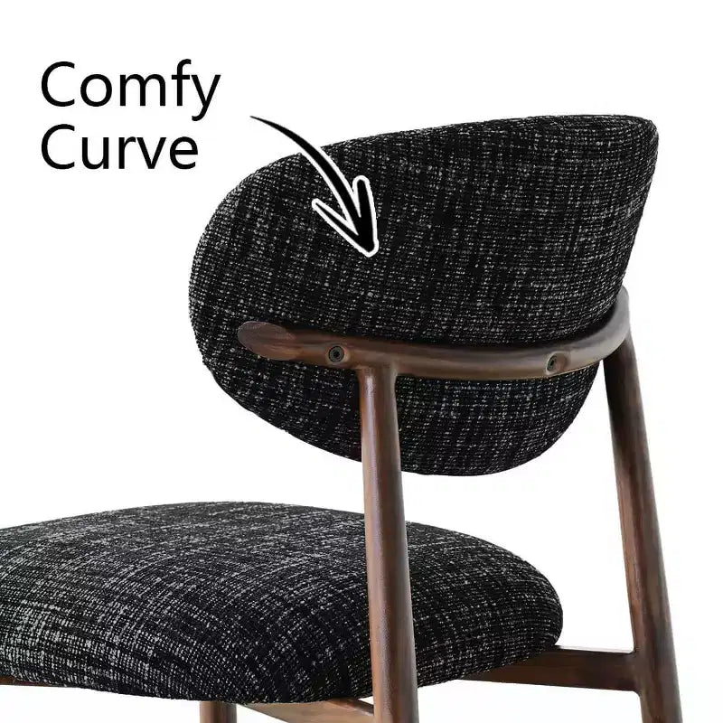 Set of 4 Modern Upholstered Dining Chairs with Curved Backrest, Iron Frame Armless Side Chairs for Dining Room, Kitchen-Panipeachy