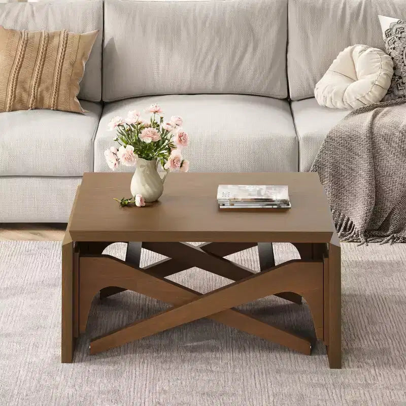 2 in 1 Coffee Table, Expandable Dining Table, Adjustable Height Table for Home & Office, Space Saving - ModernLuxe