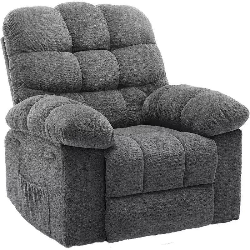 Manueller Relaxsessel, ergonomischer Relaxsessel aus atmungsaktivem Stoff mit Seitentaschen, Einzelsessel, geeignet für Wohnzimmer und Schlafzimmer