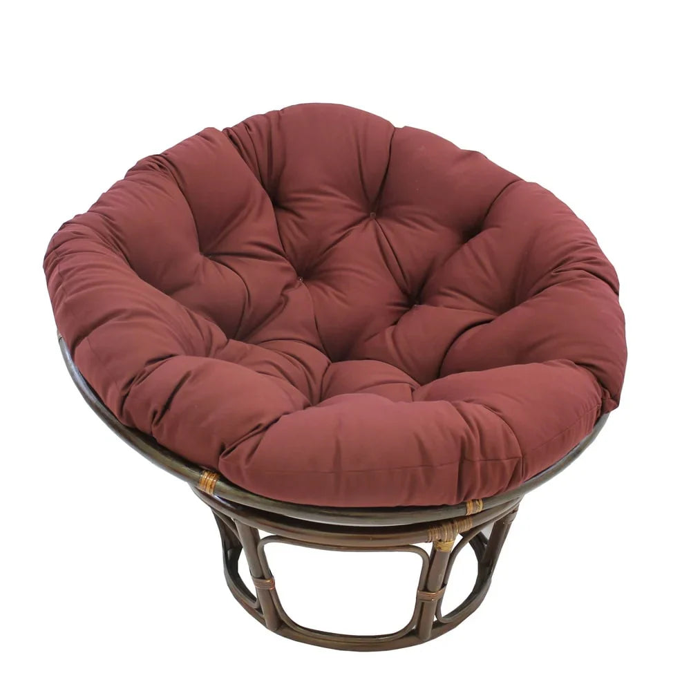 Sillón Papasan de ratán Bali de 42 pulgadas con cojín de sarga