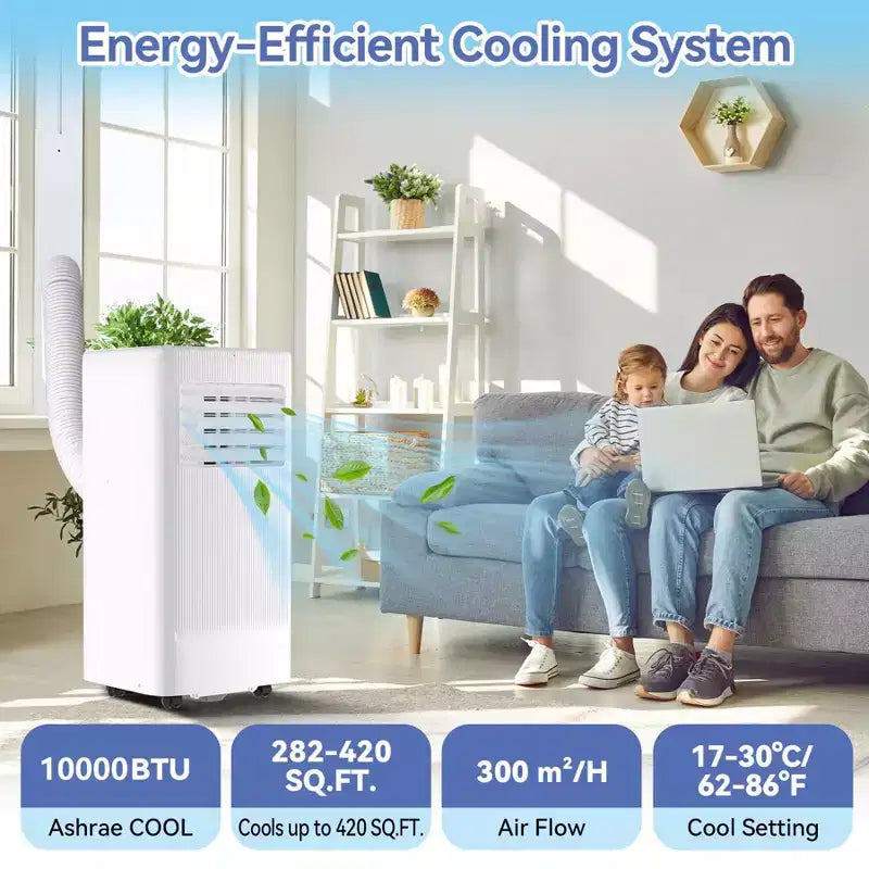 Mobile Klimaanlage, Flarhetoric 10.000 BTU Kühlen/Ventilieren/Entfeuchten 3-in-1-Mobilklimagerät für Räume bis 52 m², geräuscharme Geräte