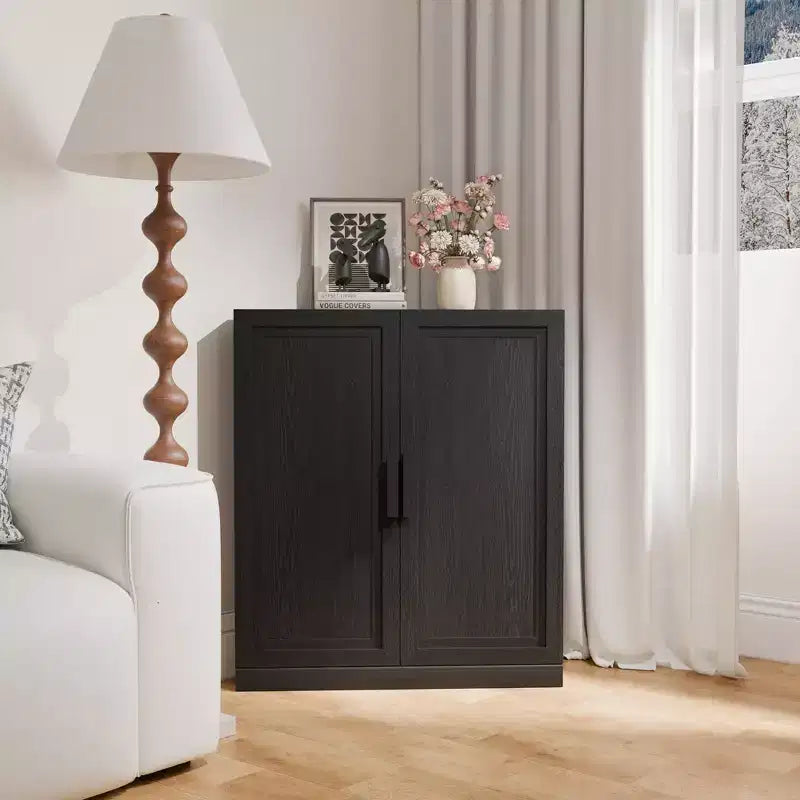 Dovelina Corner Cabinet with Adjustable Shelves Sideboard Buffet Wine Cabinet Kitchen and Dining Cabinet with Wood Doors - 31H x 31W, 36H x 31W