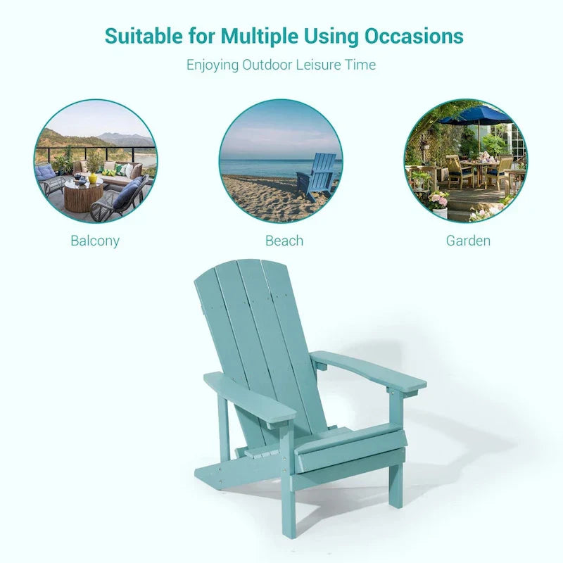 Bonosuki Weather-resistant Wood Outdoor Adirondack Chairs-Set of 4