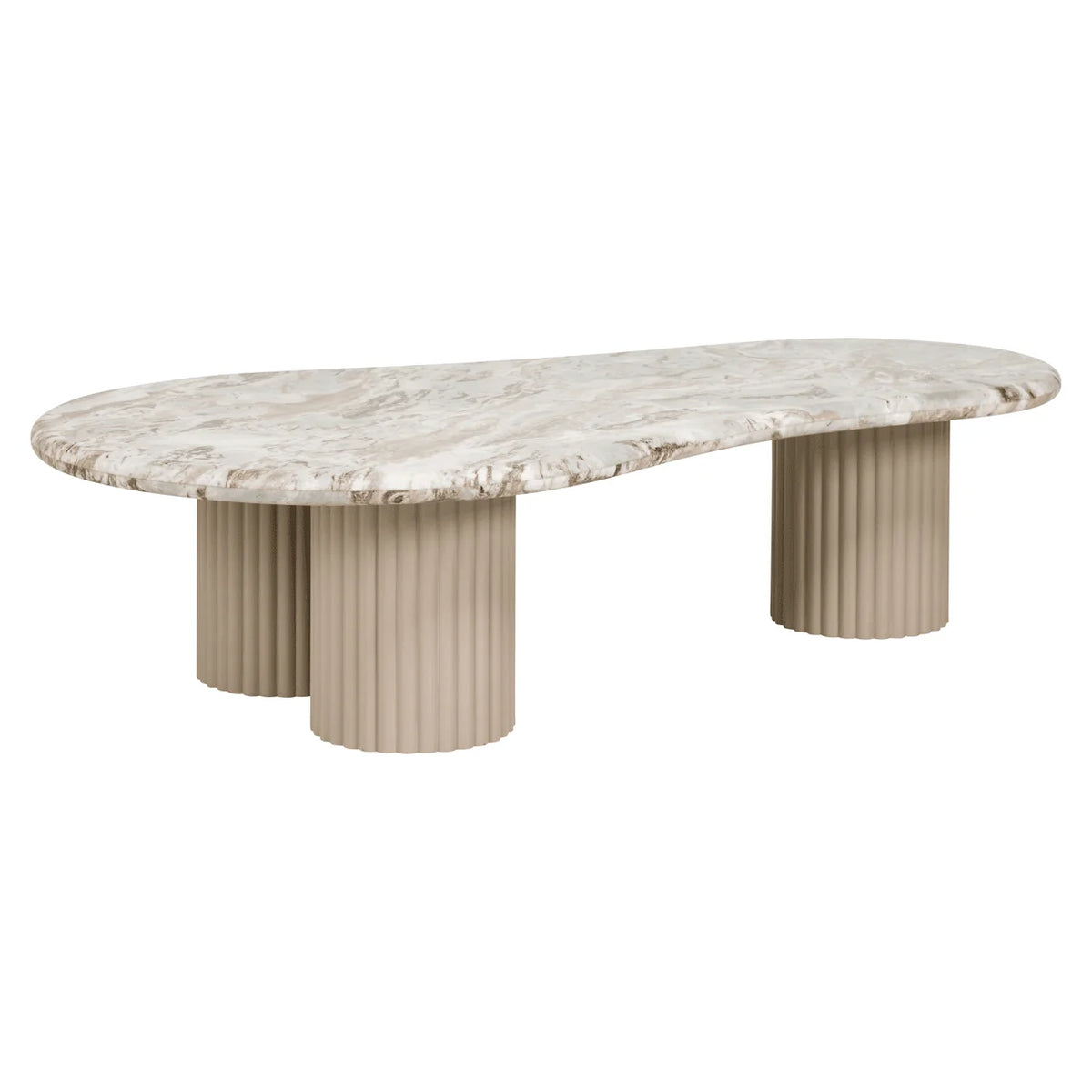 Pebble Shaped Marble Top Coffee Table