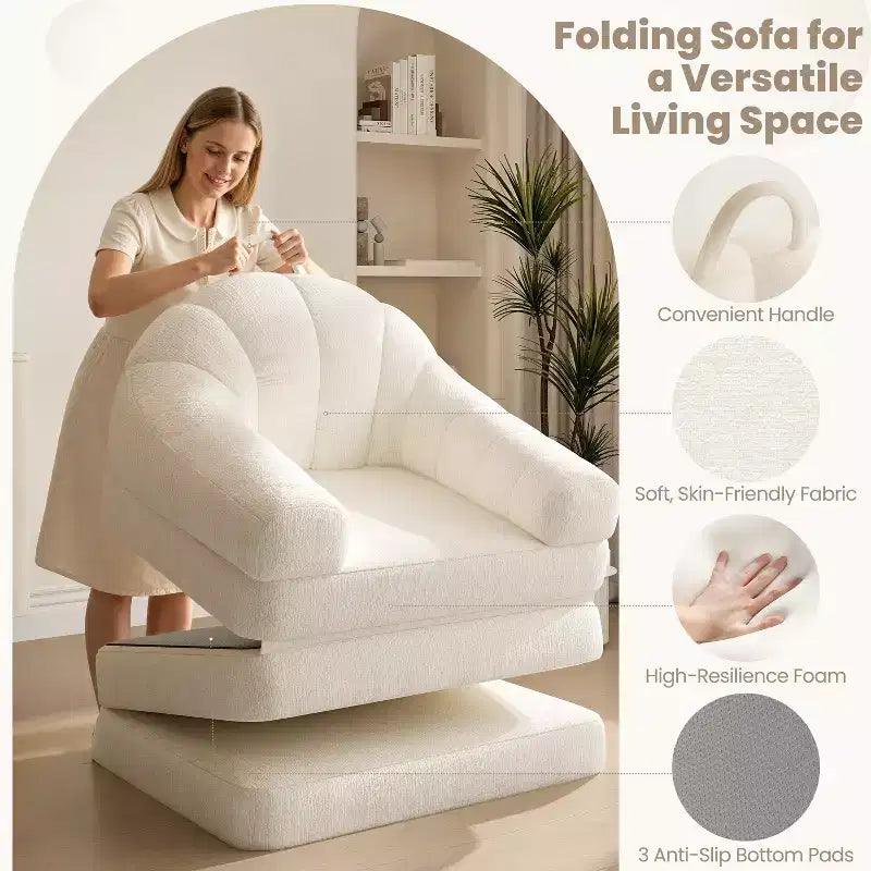 Yaheetech 2-in-1-Klappsofabett, klappbarer Sessel als Bett für Wohnzimmer und Schlafzimmer
