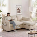 Dyonery 2-in-1-Schlafsofa zum Ausziehen mit Stauraum und Récamiere, Cord-Ecksofa mit USB-Anschlüssen für das Wohnzimmer