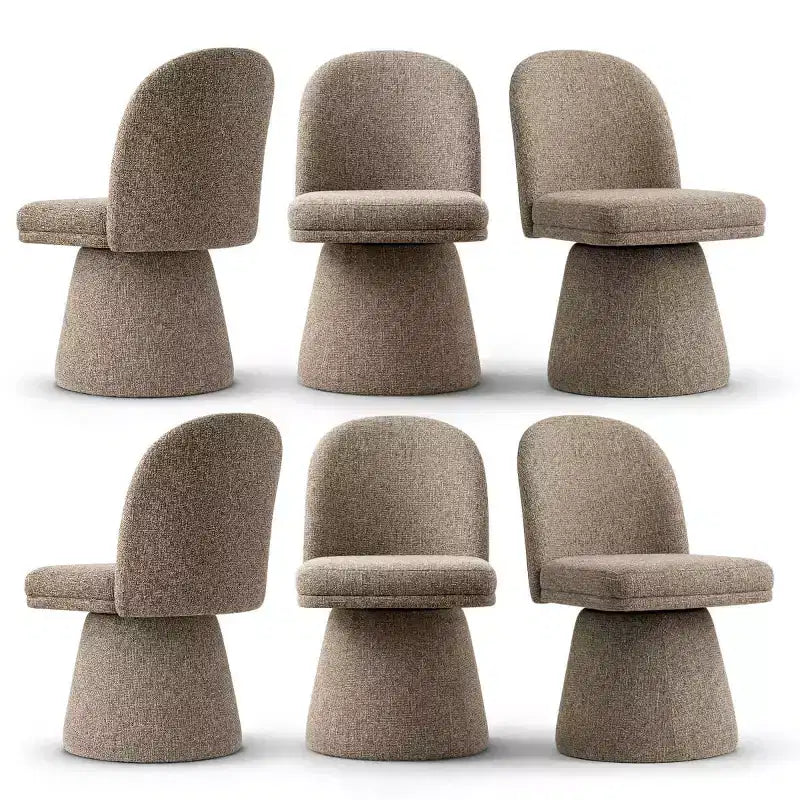 Set di 6 sedie da pranzo moderne girevoli a 360° senza braccioli, con base a piedistallo, eleganti sedie d'accento per cucina, sala da pranzo o ufficio-Panipeachy