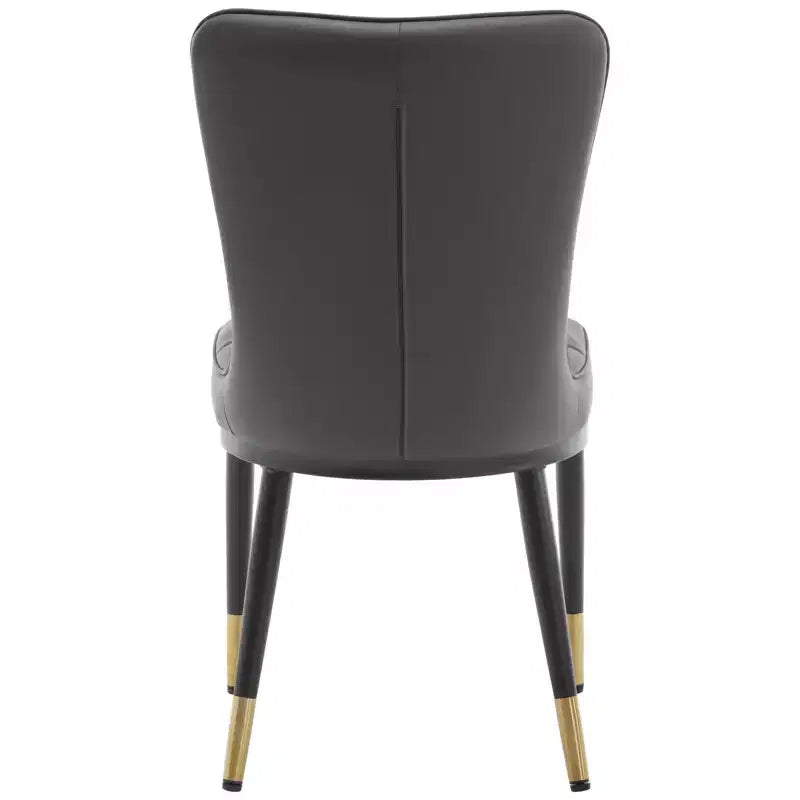 Bekrvio Dining Room Chairs Set of 6, Modern Upholstered Faux Leather Seat with High Back, Metal Legs, Armless Kitchen Chairs for Living Dinning Room
