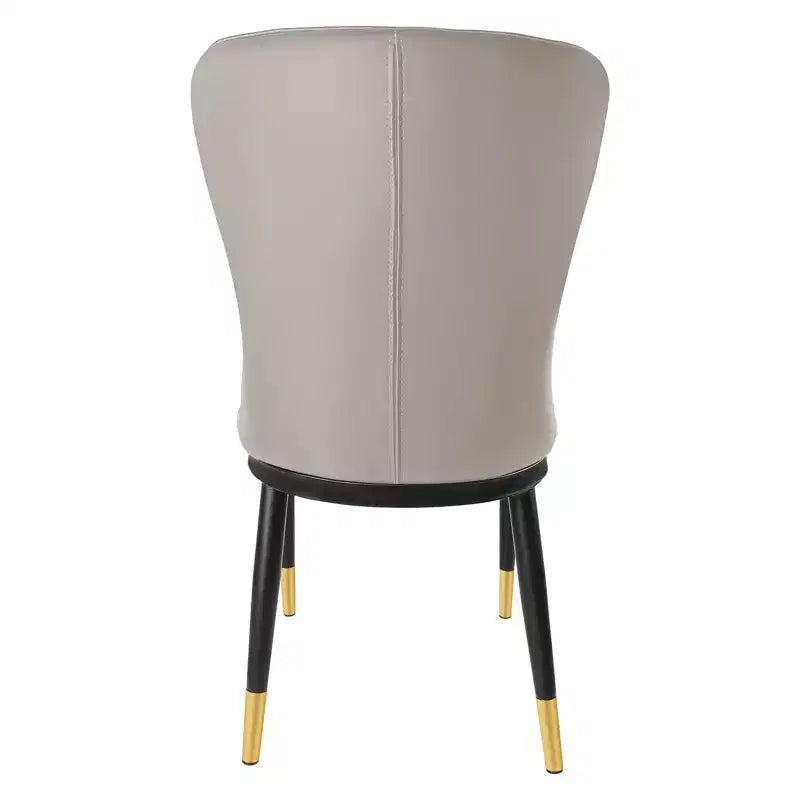 Bekrvio Dining Room Chairs Set of 6, Modern Upholstered Faux Leather Seat with High Back, Metal Legs, Armless Kitchen Chairs for Living Dinning Room