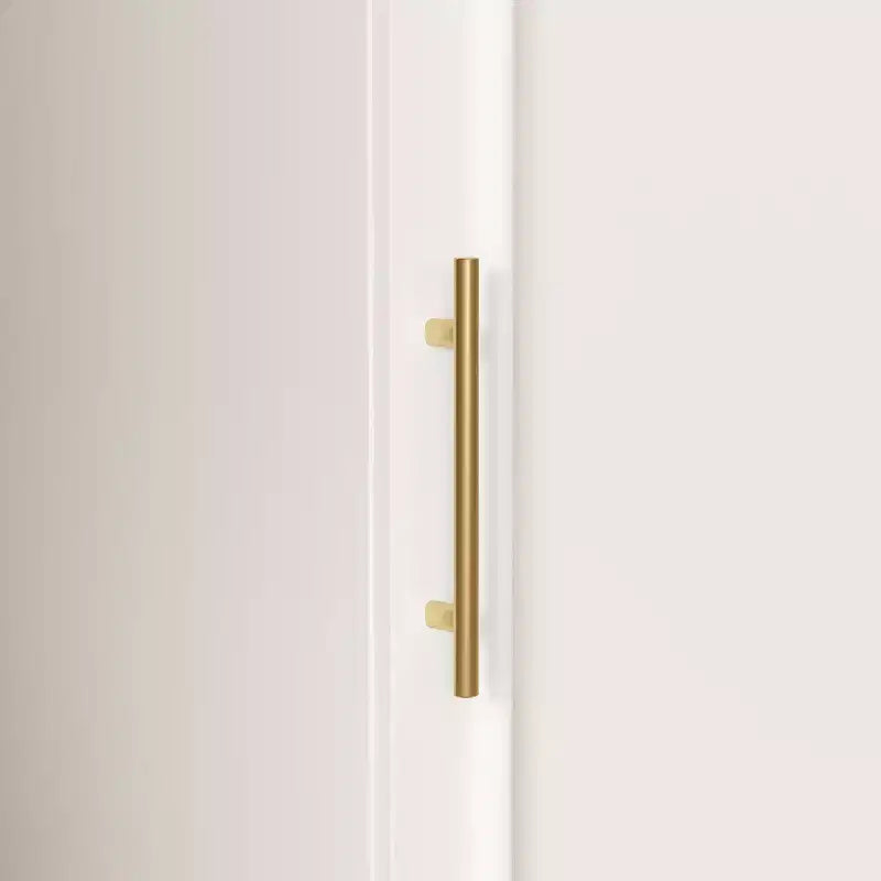 Famapy Luxe White Modular Wardrobe Armoire with Gold Hardware: Panelled Doors + Mixed-Door Design  Elegant Custom Closet for Bedrooms