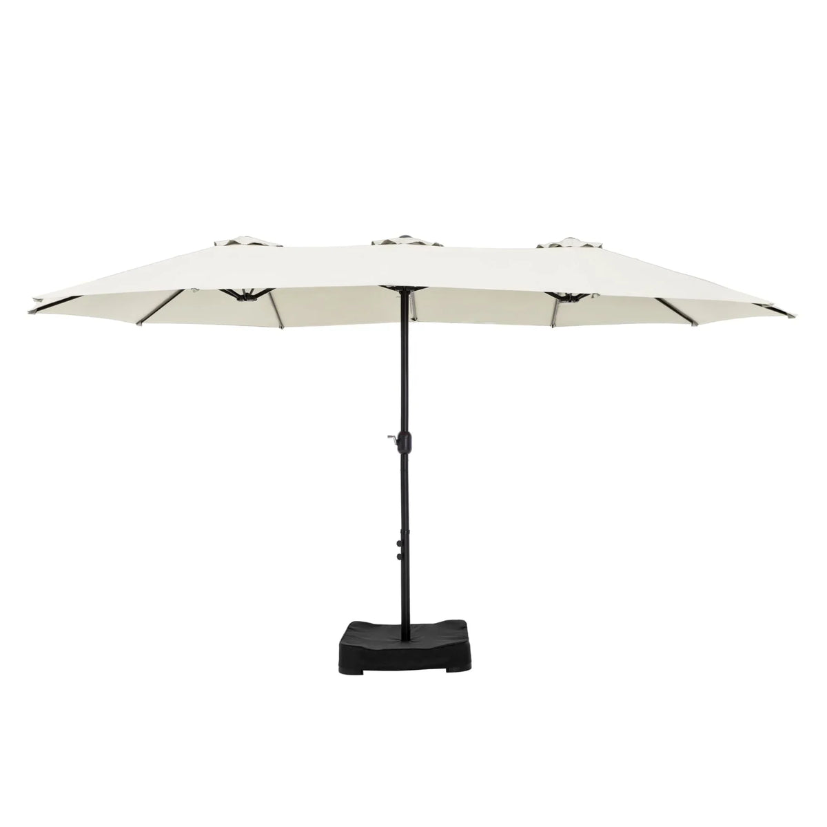 MAISON ARTS dubbele parasol voor terras, 15 ft, extra groot, tweepersoons, inclusief voet