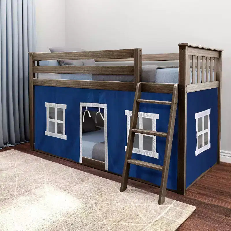 Max & Lily Twin over Twin Low Bunk with Curtains