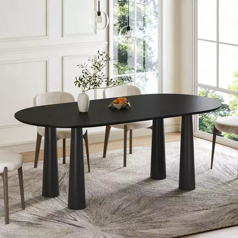 Dovelina 67 ovaler Esstisch aus Holz mit 4 Beinen, moderner Küchentisch für 6 Personen