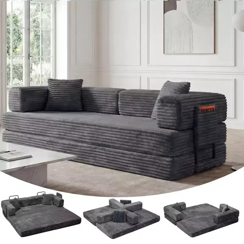 80,7 5-in-1-Schlafsofa – Cord, 1.200 lbs, keine Montage erforderlich