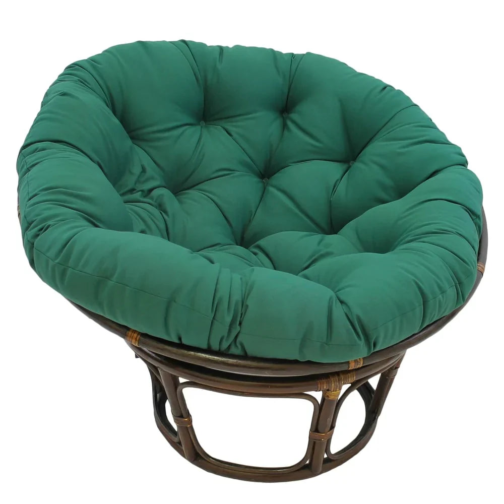 Sillón Papasan de ratán Bali de 42 pulgadas con cojín de sarga