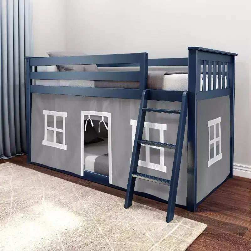 Max & Lily Twin over Twin Low Bunk with Curtains