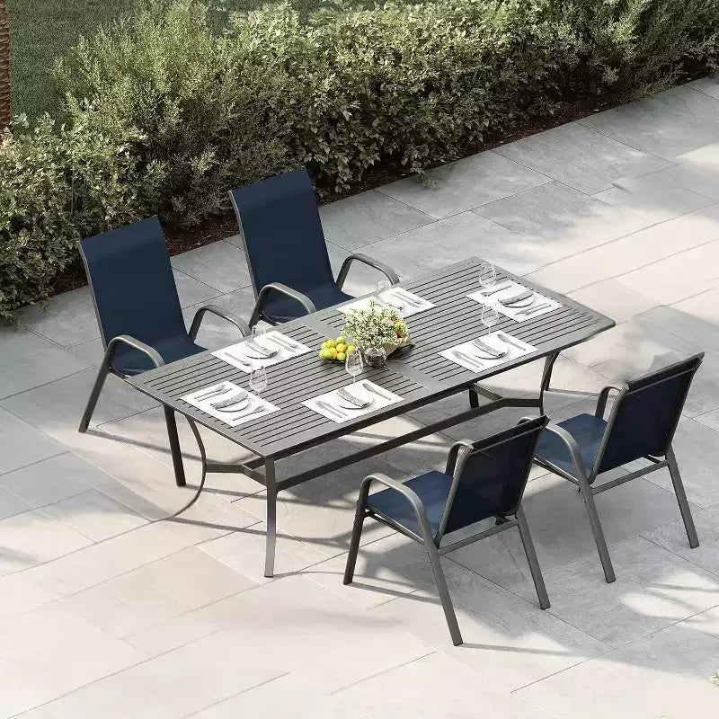 Patio Chairs,Outdoor Stackable Dining Chairs Set of 4/6 All Weather Lightweight Textilene Outdoor Chair Sets with Armrests for Backyard,Pool Deck
