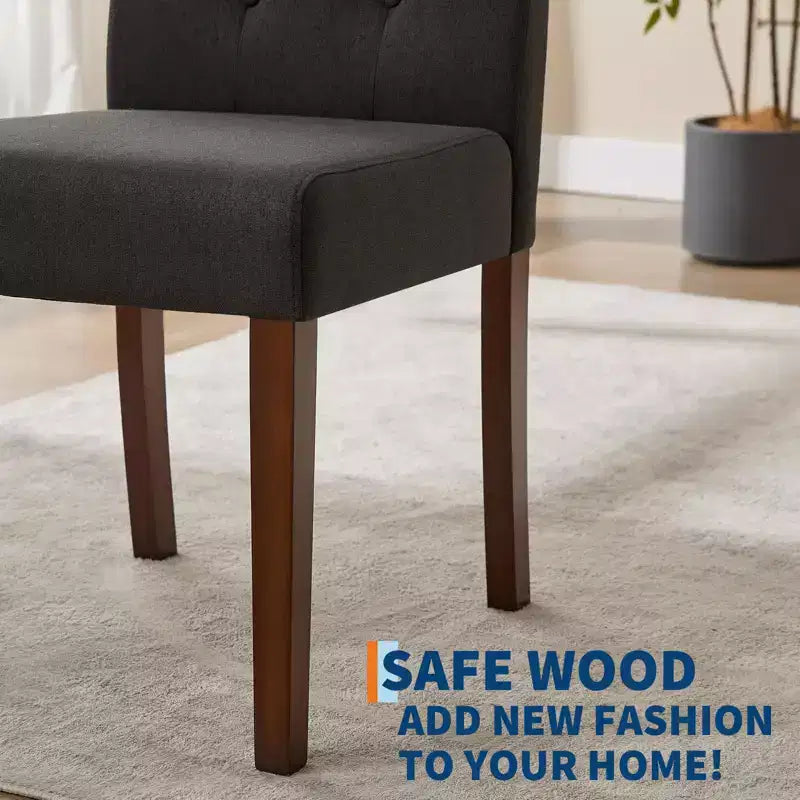 Juego de 6/4 sillas de comedor Parsons con capitonado de botones, sillas de cocina de tela tapizada con patas de madera y asientos acolchados, muebles para salón y cocina