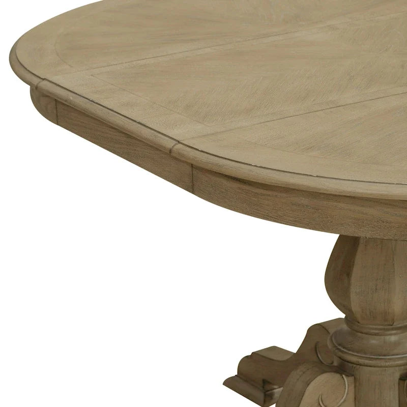 Tavolo da pranzo rotondo Magnolia Manor con base centrale e allunghe - 2 finiture