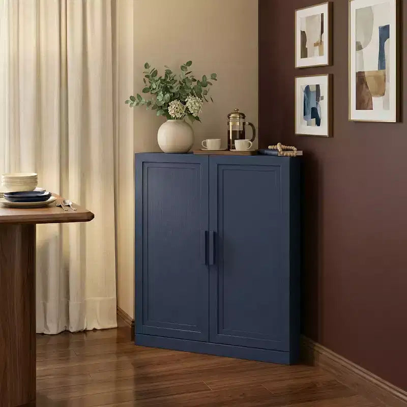 Dovelina Corner Cabinet with Adjustable Shelves Sideboard Buffet Wine Cabinet Kitchen and Dining Cabinet with Wood Doors - 31H x 31W, 36H x 31W