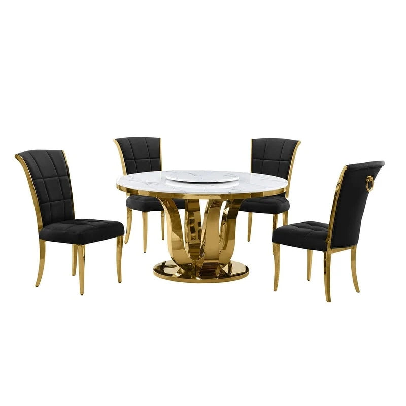 Best Quality Furniture D325-SC324-7 5 darabos kerek étkezőgarnitúra