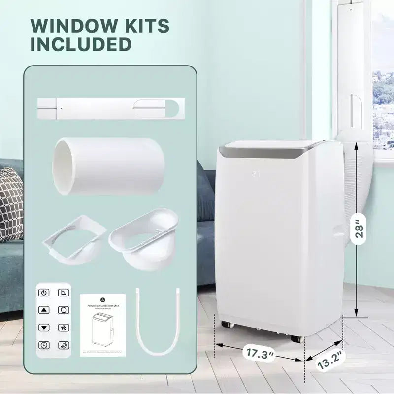Draagbare airconditioner van 14000 Btu, koelt tot 750 vierkante voet, draagbare airco met ontvochtiger