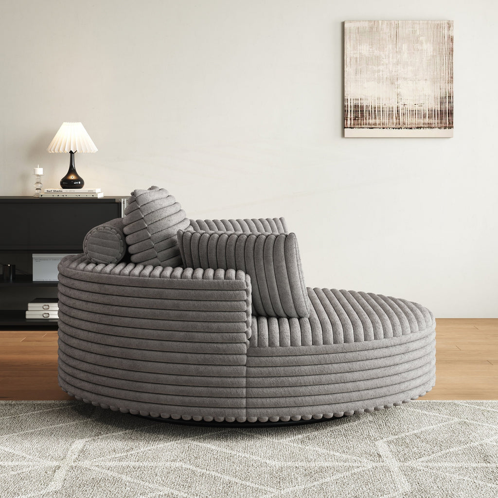 Einzelner Drehstuhl aus Cord-Chenille-Schaumstoff