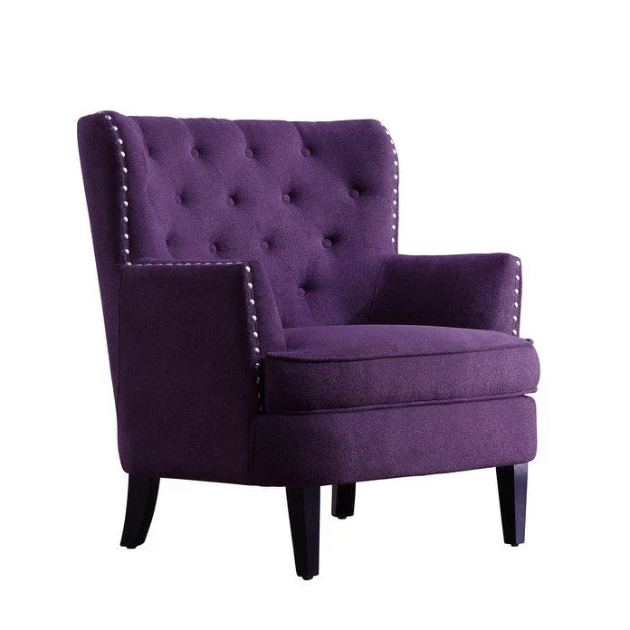 Moser Bay Mignon bársony-/vászonhuzatú, 30 hüvelyk széles, gombtűzött, magas háttámlás dekoratív fotel