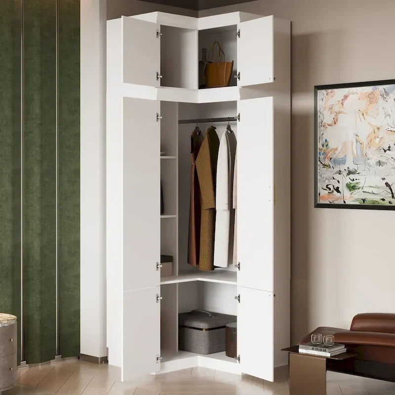 93.9H/74.2H Armoires Wardrobe Closet Cabinet Hanging Drawers Storage