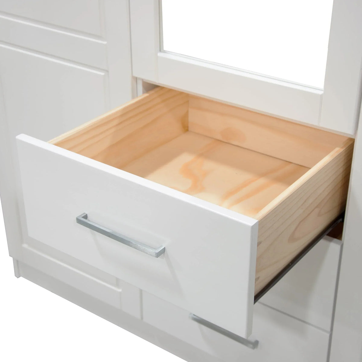 Palace Imports Cosmo 3-türiger Kleiderschrank aus 100 % Massivholz mit Türen aus Massivholz oder Spiegelglas